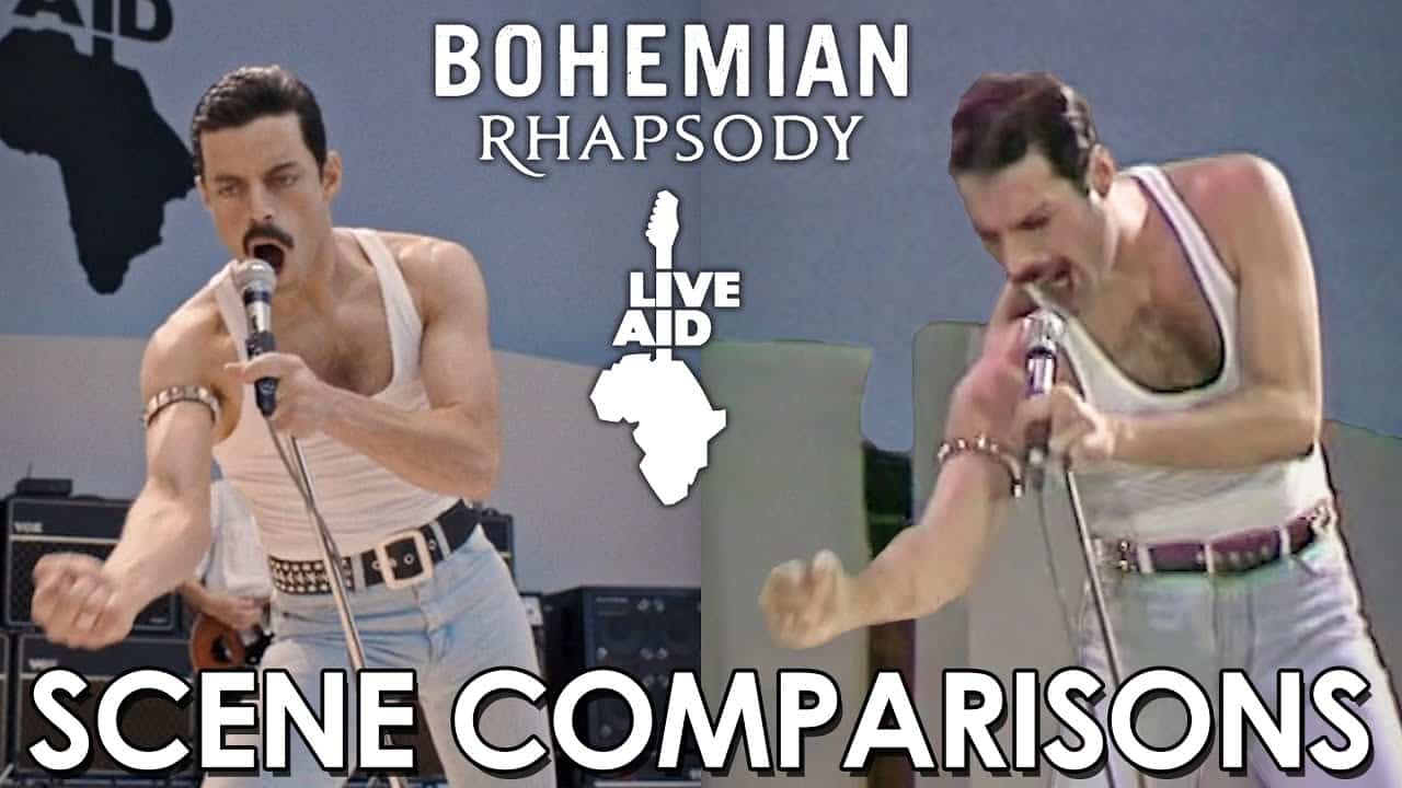ボヘミアン ラプソディ Bohemian Rhapsody のライブエイドの再現度が良く分かるフルのライブ映像を元にした比較映像 ポコねっと